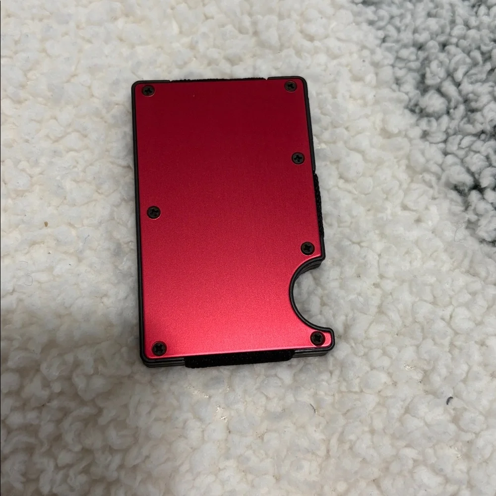 Sleek Red Card Holder with Money Clip